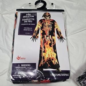 Fire Skeleton Kids Costume - Black and Orange